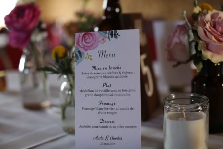 menu mariage