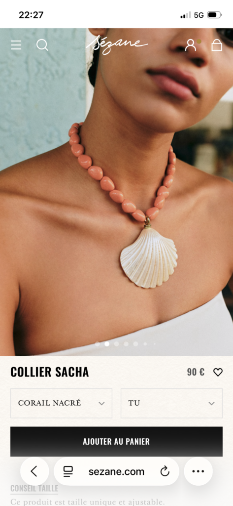 collier inspiration marine